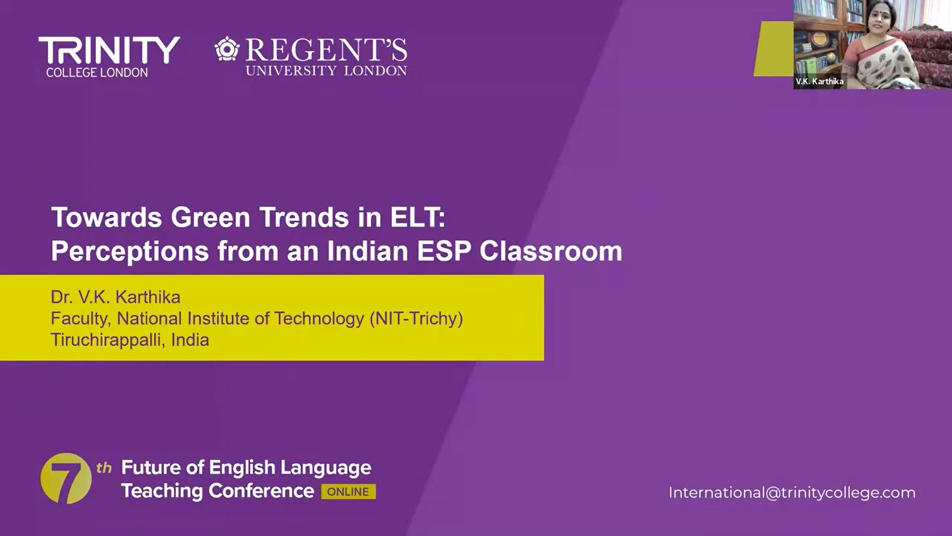Towards Green Trends in ELT Perceptions from an Indian ESP Classroom